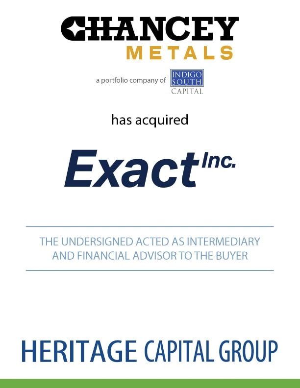 Heritage Advises Chancey Metal Products