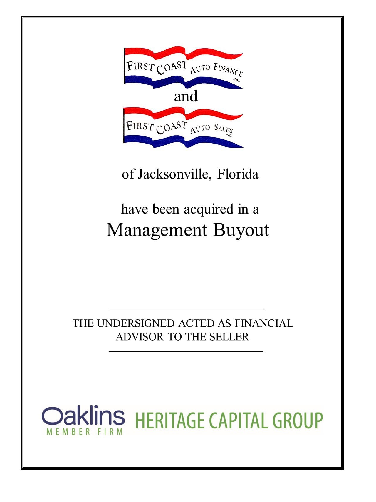 First Coast Auto Sales Heritage Capital Group