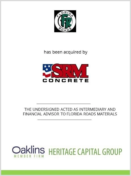 Florida Roads Materials Has Been Acquired By Smyrna Ready Mix Concrete